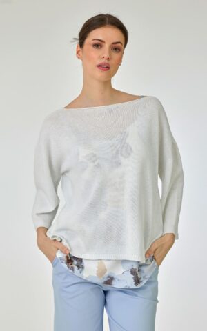 Strickshirt Modell Nora<span> - </span>Weiss, 5-6 / 44-46