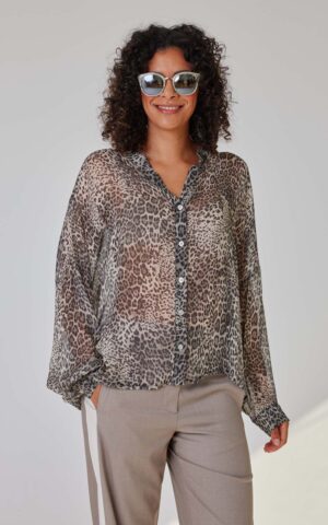 Bluse Modell Alicia<span> - </span>Leo Greige Mini, 5-6 / 44-46
