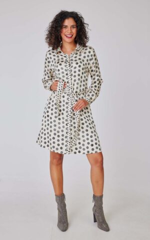 Kleid Modell Megan<span> - </span>Pois Grey Maxi, 1 / 36