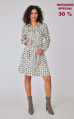 Kleid Modell Megan<span> - </span>Pois Grey Maxi, 1 / 36