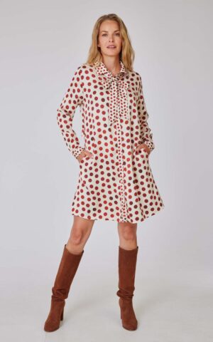 Kleid Modell Megan<span> - </span>Pois Cognac Maxi, 4 / 42