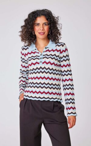 Strickpolo Modell Missy<span> - </span>Hellblau, 3-4 / 40-42