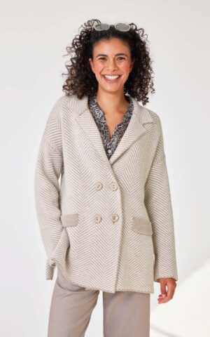 Strickjacke Modell Patrizia<span> - </span>Greige / Natur, 5-6 / 44-46