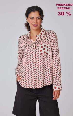 Bluse Modell Viola<span> - </span>Pois Cognac Mini, 1-2 / 36-38
