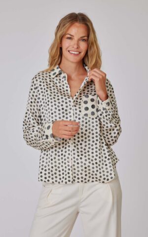Bluse Modell Viola<span> - </span>Pois Grey Maxi, 1-2 / 36-38